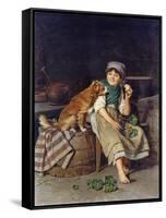 Girl with Dog-Federico Mazzotta-Framed Stretched Canvas