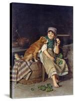 Girl with Dog-Federico Mazzotta-Stretched Canvas