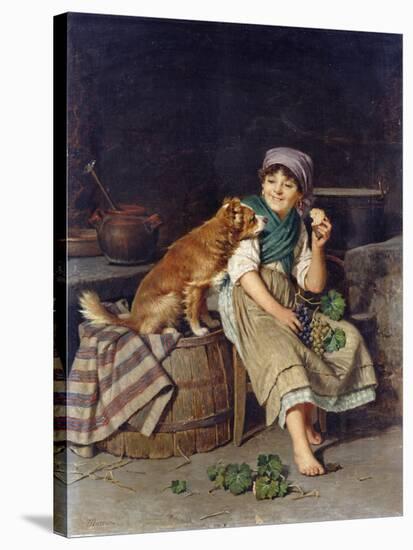 Girl with Dog-Federico Mazzotta-Stretched Canvas