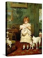 Girl with Dogs, 1893-Charles Burton Barber-Stretched Canvas