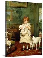 Girl with Dogs, 1893-Charles Burton Barber-Stretched Canvas