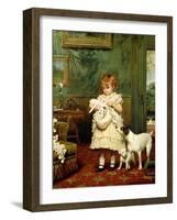 Girl with Dogs, 1893-Charles Burton Barber-Framed Giclee Print