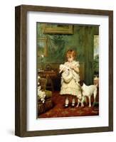 Girl with Dogs, 1893-Charles Burton Barber-Framed Giclee Print