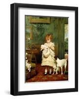 Girl with Dogs, 1893-Charles Burton Barber-Framed Giclee Print