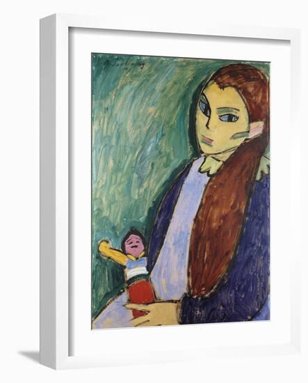 Girl with Doll, 1910-Alexej Von Jawlensky-Framed Giclee Print