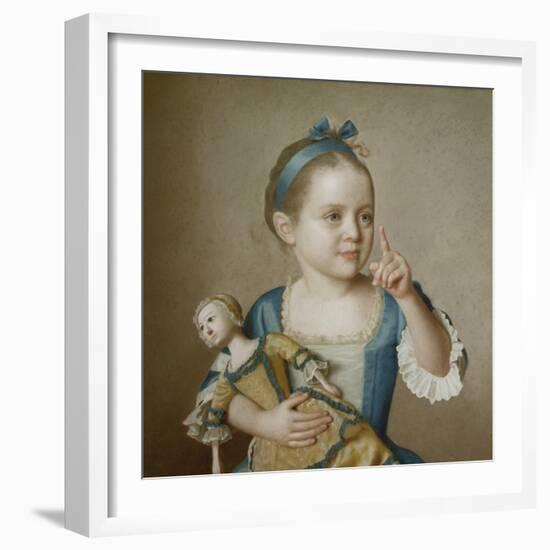 Girl with Doll-Jean-Etienne Liotard-Framed Giclee Print