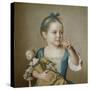 Girl with Doll-Jean-Etienne Liotard-Stretched Canvas