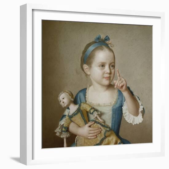 Girl with Doll-Jean-Etienne Liotard-Framed Giclee Print