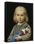 Girl with Doll-Albert Anker-Framed Stretched Canvas