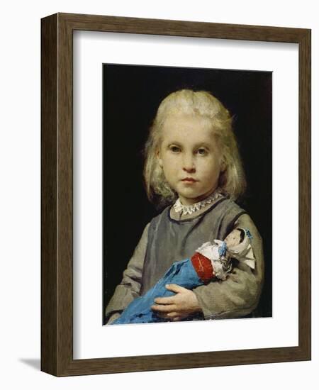 Girl with Doll-Albert Anker-Framed Giclee Print