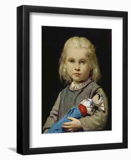 Girl with Doll-Albert Anker-Framed Giclee Print