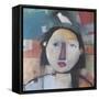 Girl with Dove on Head-Tim Nyberg-Framed Stretched Canvas