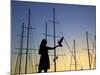 Girl with Doves Statue, Marmaris, Datcha Peninsula, Turkey-Neil Farrin-Mounted Photographic Print