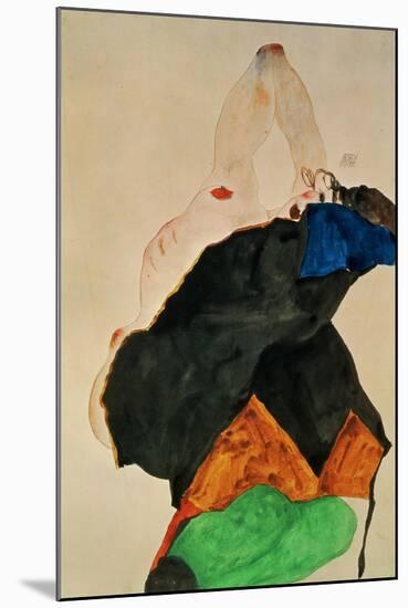 Girl with Elbow Raised, 1911-Egon Schiele-Mounted Giclee Print