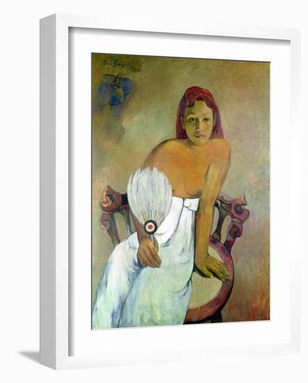 Girl with Fan, 1902-Paul Gauguin-Framed Giclee Print