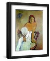 Girl with Fan, 1902-Paul Gauguin-Framed Giclee Print