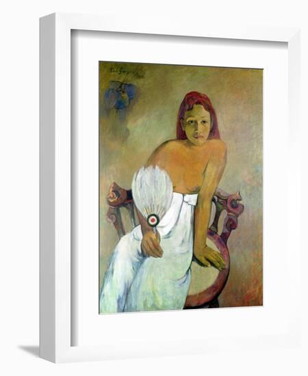 Girl with Fan, 1902-Paul Gauguin-Framed Giclee Print