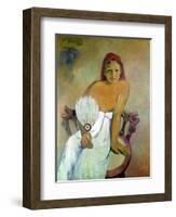 Girl with Fan, 1902-Paul Gauguin-Framed Premium Giclee Print