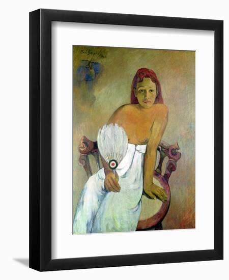 Girl with Fan, 1902-Paul Gauguin-Framed Premium Giclee Print