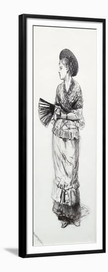 Girl with Fan-Winslow Homer-Framed Giclee Print