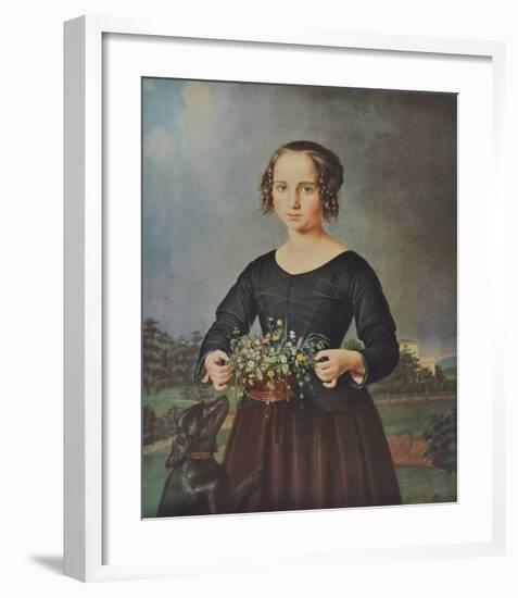 Girl with Floral Basket-Ferdinand Rayski-Framed Collectable Print