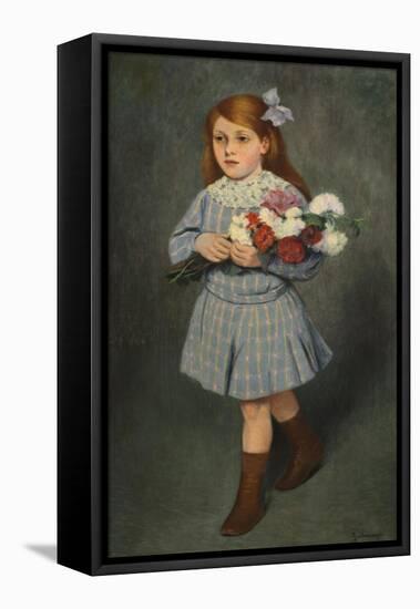 Girl with Flowers, 1905-1915-Federico Zandomeneghi-Framed Stretched Canvas