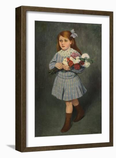 Girl with Flowers, 1905-1915-Federico Zandomeneghi-Framed Giclee Print