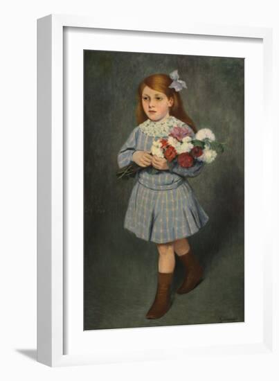 Girl with Flowers, 1905-1915-Federico Zandomeneghi-Framed Giclee Print