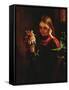 Girl with Flowers-John Davidson-Framed Stretched Canvas