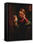 Girl with Flowers-John Davidson-Framed Stretched Canvas
