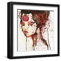 Girl with Forehead Tattoo-null-Framed Art Print