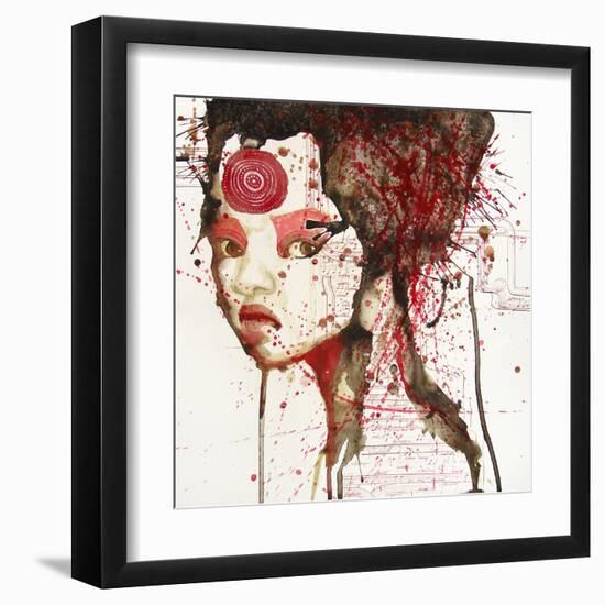 Girl with Forehead Tattoo-null-Framed Art Print