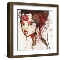 Girl with Forehead Tattoo-null-Framed Art Print