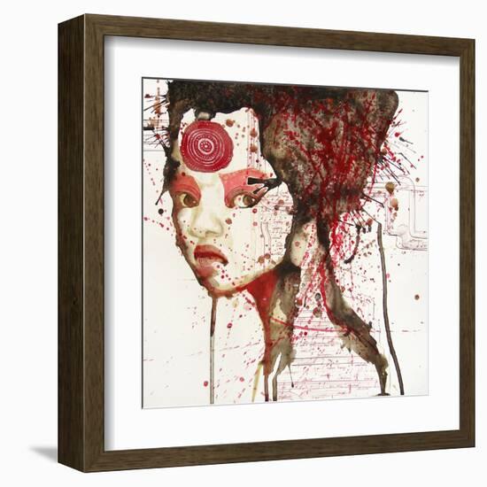 Girl with Forehead Tattoo-null-Framed Art Print