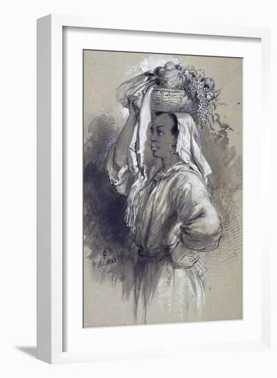 Girl with Fruit, 1849-John Gilbert-Framed Giclee Print