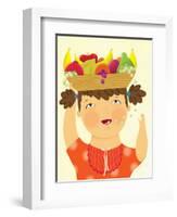 Girl with Fruit - Playmate-Sheree Boyd-Framed Giclee Print