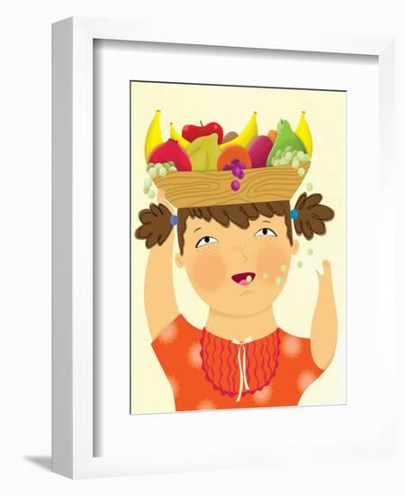 Girl with Fruit - Playmate-Sheree Boyd-Framed Giclee Print