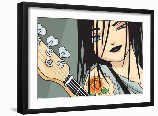 Girl with Guitar-Harry Briggs-Framed Giclee Print