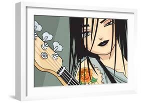 Girl with Guitar-Harry Briggs-Framed Giclee Print