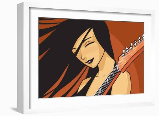 Girl with Guitar-Harry Briggs-Framed Giclee Print