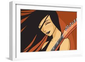 Girl with Guitar-Harry Briggs-Framed Giclee Print