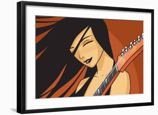 Girl with Guitar-Harry Briggs-Framed Giclee Print