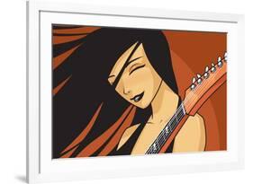 Girl with Guitar-Harry Briggs-Framed Giclee Print