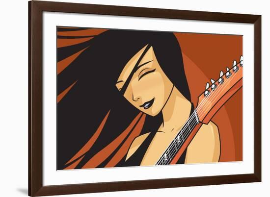 Girl with Guitar-Harry Briggs-Framed Giclee Print