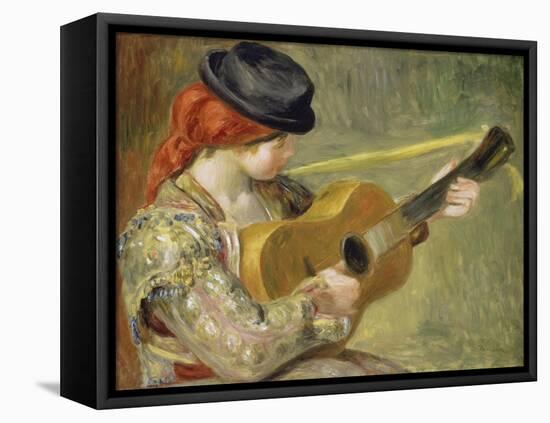 Girl with Guitar-Pierre-Auguste Renoir-Framed Stretched Canvas