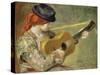 Girl with Guitar-Pierre-Auguste Renoir-Stretched Canvas