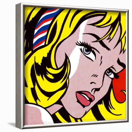 Girl with Hair Ribbon, c.1965-Roy Lichtenstein-Framed Art Print