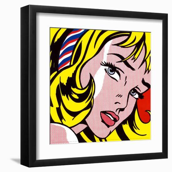 Girl with Hair Ribbon, c.1965-Roy Lichtenstein-Framed Art Print