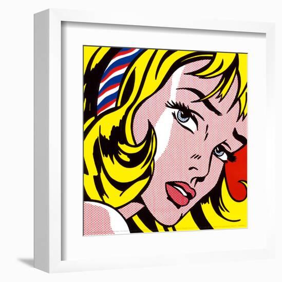 Girl with Hair Ribbon, c.1965-Roy Lichtenstein-Framed Art Print