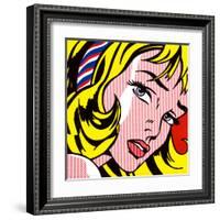 Girl with Hair Ribbon, c.1965-Roy Lichtenstein-Framed Art Print